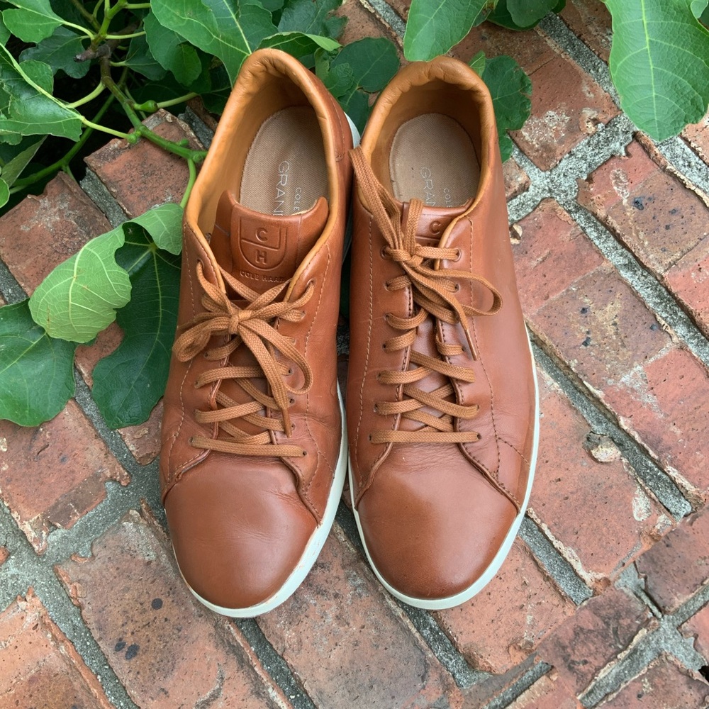 Cole Haan GrandPro  Leather Tennis Sneaker C22585 Woodbury Handstain Sz US 12